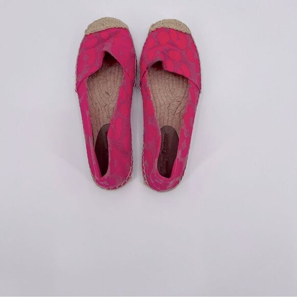 Juicy Couture Flats Canvas Espadrille Neon Pink Size 6 - Picture 4 of 8